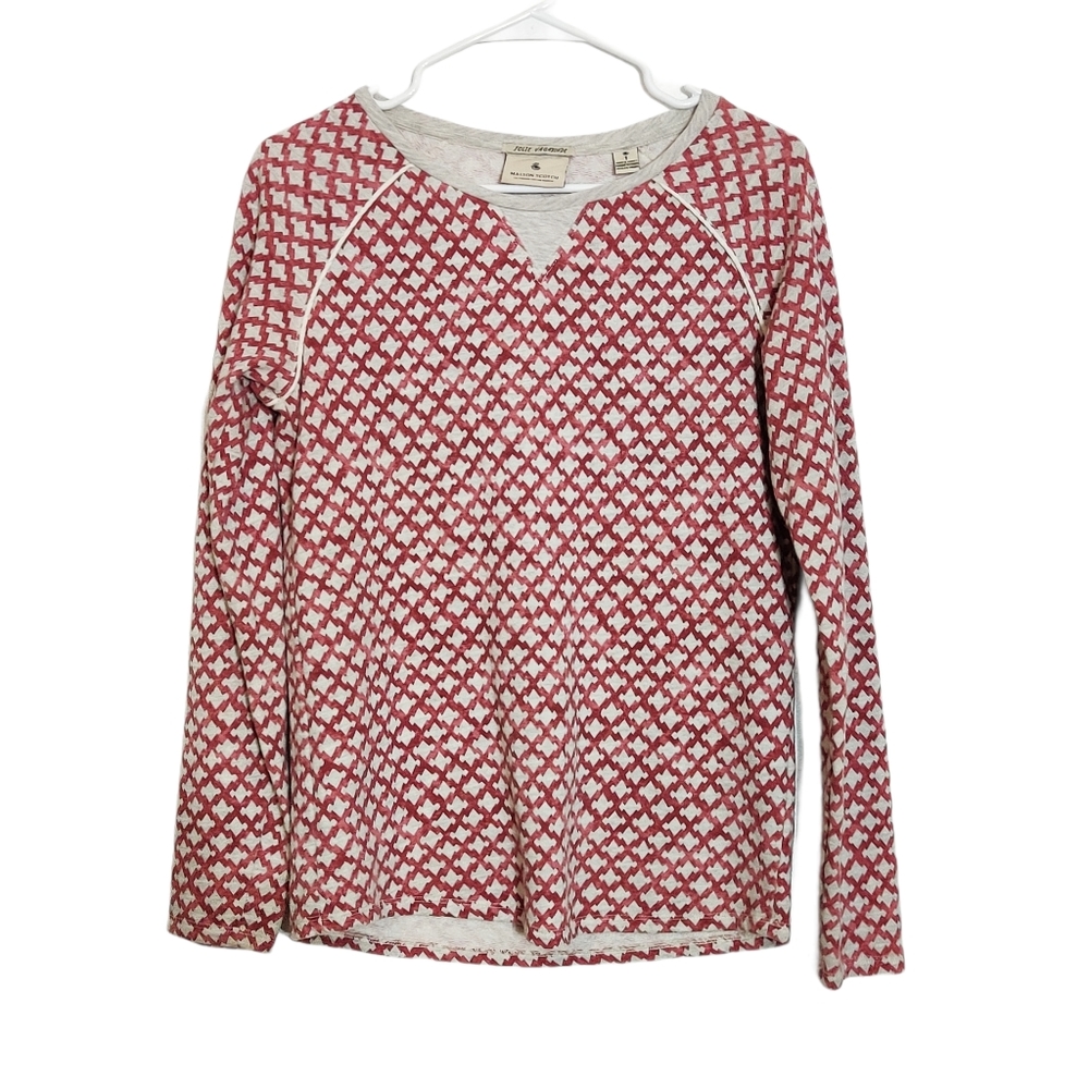 Maison Scotch Red Geometric Sweater Top Sz 1/Small